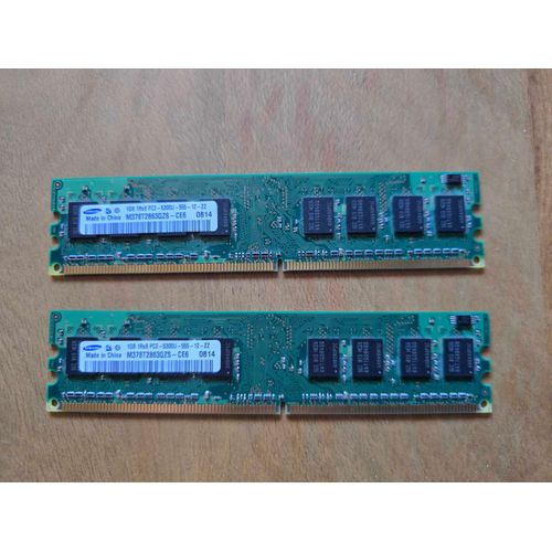 Lot 2 barrettes RAM Samsung DDR2 1Go PC2¿5300U