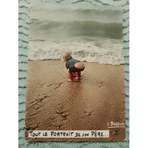 Carte Postale Colorée "Tout Le Portrait De Son Père" Vintage Années 90.