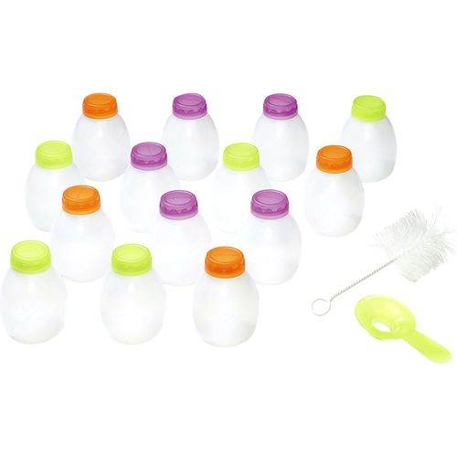 MEVRONISSHOP-Kit de 14 bouteilles yaourt à boire pour yaourtière, fabrication française, livré avec un goupillon et un entonnoir, 430201