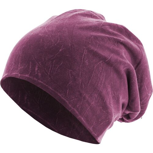 Urban Classics Stonewashed Jersey Beanie - Violet
