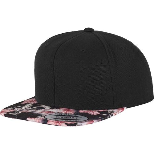 Flexfit Floral Snapback Cap - Noir / Rouge