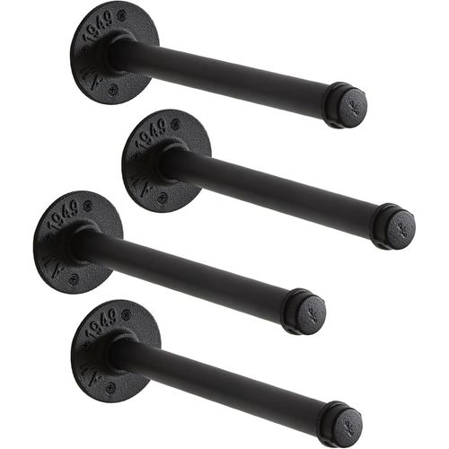 Cauc-Lot De 4 Tringle À Vêtement Murale 30.5cm, Métal Portant À Vêtements Murale Industriel, Multifonctionnelle Barre À Vêtements Murale Pour Chambre À Coucher, Salle De Bain, Noir Tyj004h