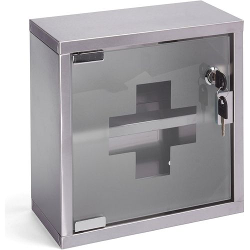 Subzonal-Msv Armoire À Pharmacie À Clé Acier & Inox Verre
