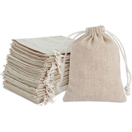 ASFASFq-Lot De 30 Sacs En Coton Avec Cordon De Serrage,8x10cm Sachets Réutilisables En Jute,Petite Pochon Bijoux,Sac Cadeau Avec Cordon Pour Bijoux,Pour Bricolage,Calendrier De L'avent,Anniversaire,M