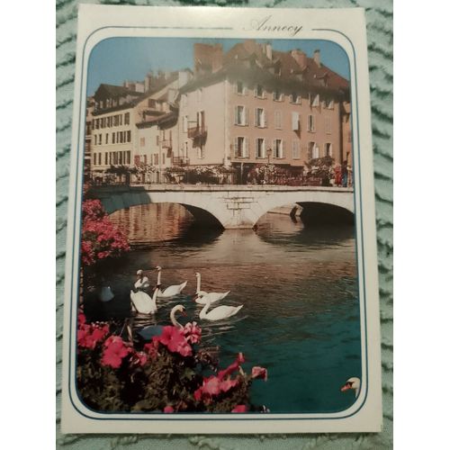 Carte Postale Colorée "Annecy En Haute Savoie"Vintage Années 90.