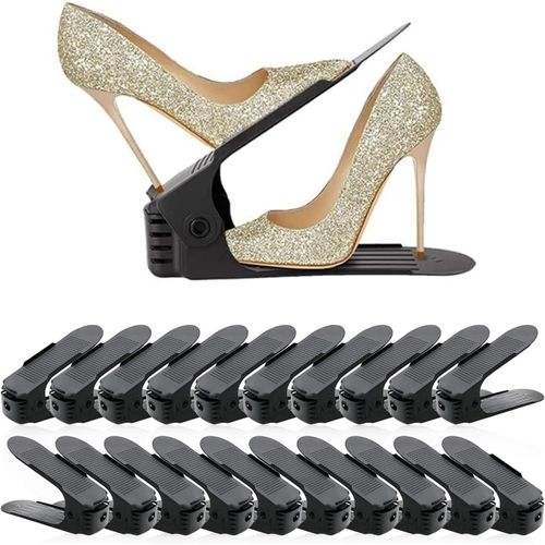 Chaas-Support À Chaussures Réglables 20pcs,Empileur De Chaussures Réglable,Organisateur De Chaussure,Rangement Pour Chaussures Gain De Place