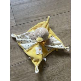 Doudou peluche poussin canard jaune mots d enfants Leclerc 