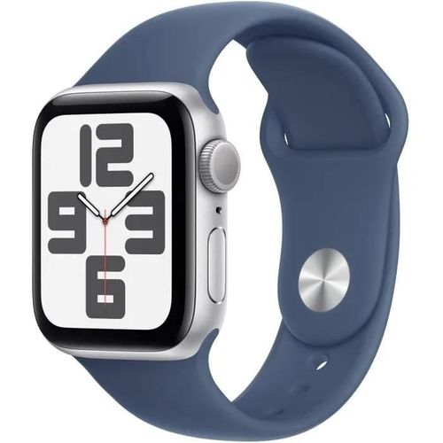 Apple Watch Se Gps - 40mm - Boîtier Silver Aluminium - Bracelet Denim Sport Band - S/M