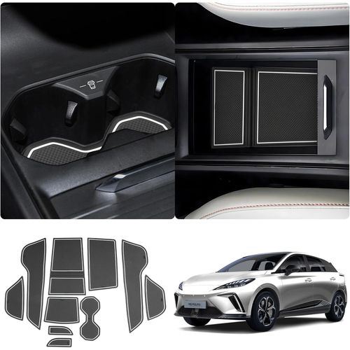 ASFASFq-Tapis en caoutchouc pour console centrale et couture de porte MG4 2024 - Compatible avec MG 4 EV Elektro 2022, 2023 et 2024 - Accessoire antidérapant - Anti-poussière - Pour console centrale