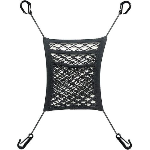 Asfasfq-Sac En Filet De Voiture À 3 Couches, Filet De Rangement Pour Siège Auto, Sac En Filet Pour Dossier, Porte De Sécurité Pour Enfant À L'arrière, Sac En Filet Pour Le Rangement Du Conducteur