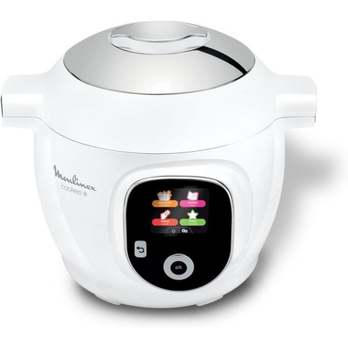 ASFASFq-Cookeo Multicuiseur intelligent 6L, 80 recettes intégrées, Cuisson sans surveillance, Ecran intuitif, Guide de cuisson, Application MyMoulinex, 1600W, Blanc, 15 ans réparabilité CE854110