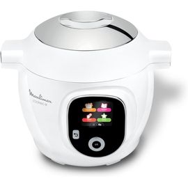 SUBZONAL-Moulinex, Cookeo Multicuiseur intelligent 6L, 80 recettes intégrées, Cuisson sans surveillance, Ecran intuitif, Guide de cuisson, Application MyMoulinex, 1600W, Blanc, 15 ans réparabilité CE