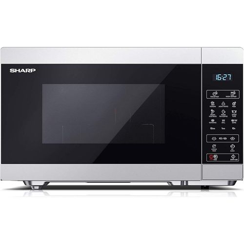 ASFASFq-SHARP YC-MG02ES - Four à micro-ondes 20 litres, avec fonction grill, programme de décongélation, 11 niveaux de puissance, fonction minuterie, plateau tournant inclus
