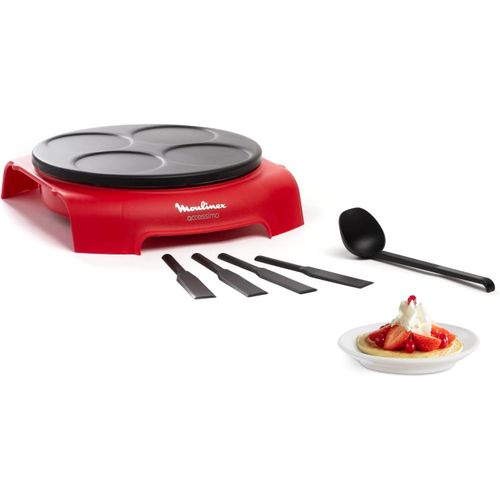 Crêpière Électrique, 4 Empreintes, Revêtement Antiadhésif, Socle Thermoplastique, Rangement Accessoires Sous L¿Appareil, Pancakes, Fabriqué En France, Accessimo Crêpe Party Py31251[PLA6120135]