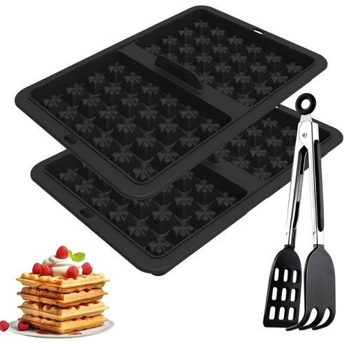 ASFASFq-Accessoires pour Friteuse sans Huile Ninja,2 Pièces Moule à Gaufres de Cuisson,Compatible avec Ninja AF400EU,AF451EU,AF500EU,Accessoire en Silicone pour Gaufres Belges,Moule à Gaufres pour Ai