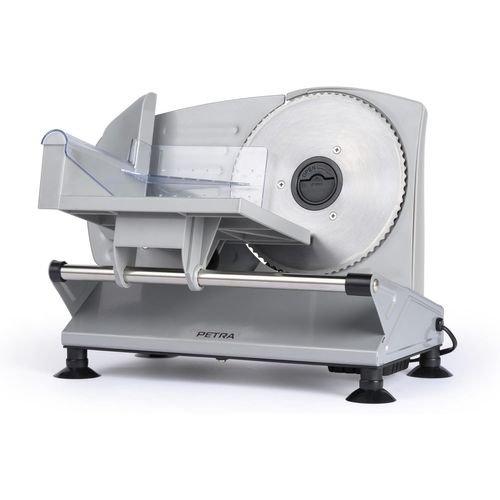 SUBZONAL-Trancheuse Électrique de Nourriture, Machine à Trancher de Cuisine, Pour Viande, Fromage et Pain, Épaisseur Réglable 1-15Mm, 3 X 170Mm lames Acier Inoxydable, Pieds Antidérapants, Garantie 3