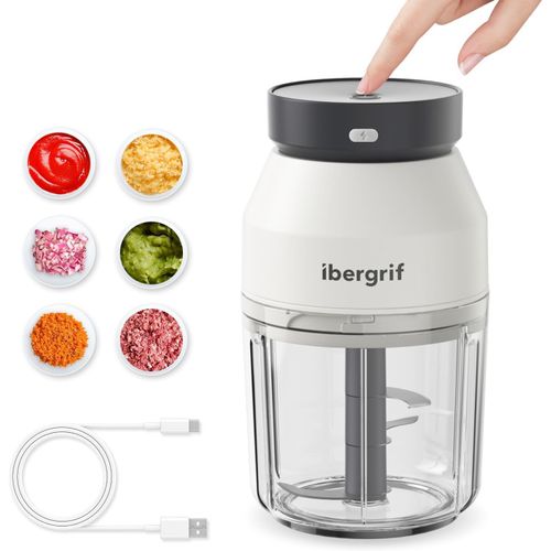 CHAAS-M503 Hachoir électrique, Mini-Robots et Hachoirs 400ml, Chargeur USB, Portabilité Hachoir Oignon Electrique, Mini Coupe Legumes pour Oignon, Ail, Viande, Légumes, Fruits