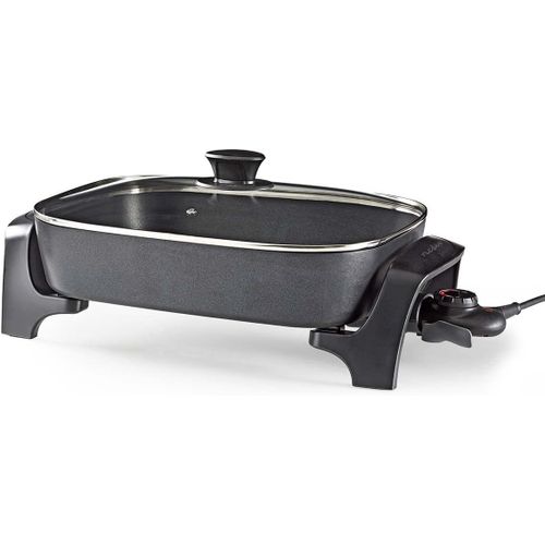 SUBZONAL-NEDIS Poêle à Frire Électrique - 2200 W - 7.0 L - Indicateur d'alimentation - Controle de la Température Réglable - 40 cm - Aluminium/Plastique - Noir FCSP110EBK40