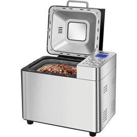 ASFASFq-UNOLD Machine à pain Backmeister Edel, 550 W, poids du pain 750-1000 g, revêtement céramique, 68456, argent, L 26,7 cm X l 36,9 cm X H 30,6 cm