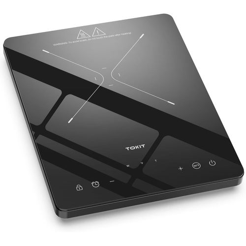 SUBZONAL-TOKIT Plaque de Cuisson Induction 2000 W, Plaque À Induction M1 Avec 9 Niveaux De Puissance Individuels, Ecran Tactile, Minuterie 90 Minutes, Ultra-Fine 40 Mm, Noire Pour Cuisine, Dortoir, C