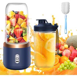 KALANKA-Blender Portable, 400ML Smoothie Mixer avec Tasses, Brosses et 6 Lames, Mixeur Portable, Mini Blender Smoothie pour la Préparation de Milk-Shakes, jus de Fruits, Smoothies