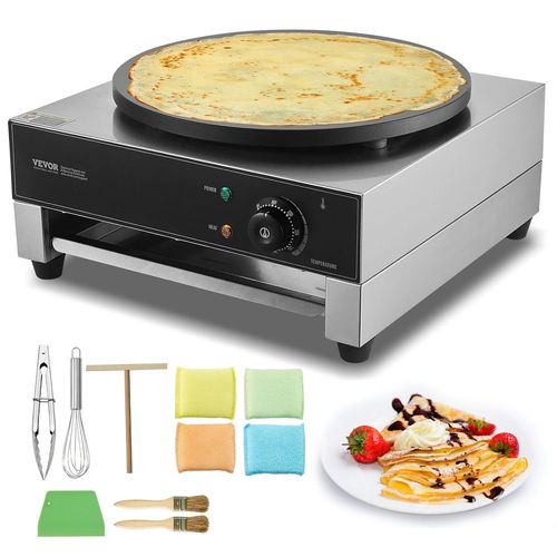 Hamiltion-Crêpière Électrique 40 Cm, Appareil À Crêpes Commercial, Machine À Crêpes Antiadhésive, Plaque Chauffante À Crêpes Plate, 1700 W, En Acier Inoxydable, Avec Contrôle De La Température, Resta