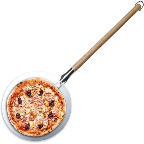 Asfasfq-Foodies - Pizza Four - Fabriqué Avec En Acier Inoxydable - 30,5 Cm De Diamètre De Diamètre Et 87 Cm De Long - Effet En Bois Long - Tête Ronde