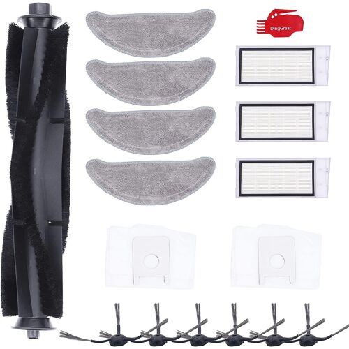 Kit Pièces Accessoires pour ROIDMI Eve Plus Robot aspirateur,1 Brosse Principale,3 Filtre Hepa,2 Sac à Poussière,6 Brosses Latérales,4 Chiffon de Nettoyage,1 Brosse de Nettoyage