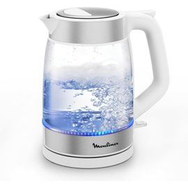 Bouilloire Électrique En Verre 1,7 L, Ébullition Rapide, Transparente, Filtre Amovible, Éclairage Led, Base 360°, Sans Fil, Blanc, By6R5130