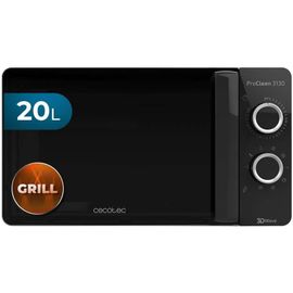 SUBZONAL-Cecotec Micro-ondes avec Gril ProClean 3130. Capacité de 20 L, Revêtement Ready2Clean, 700 W de Puissance, Gril 800 W, 6 niveaux, Minuterie 30 minutes, Mode Décongeler , Finition Noir.