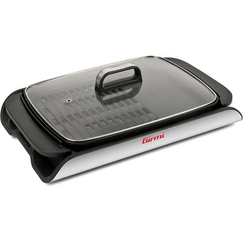 SUBZONAL-BQ91 Gril et Barbecue, 2000W, Plaques Antiadhésives XL 40 x 30 cm à Double Usage, sans Fumée, Couvercle en Verre Trempé, Température Réglable, Bac Récupérateur de Graisse, Gris