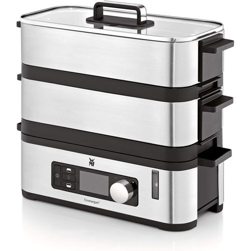 ASFASFq-KITCHENminis Cuiseur Vapeur Electrique Ultracompact Design Elegant Inox Cromargan Haute Qualité 2,15L Sans BPA 2 Compartiments Cuisson Programmes Cuisson Légumes Riz Poisson 900W 0415090011