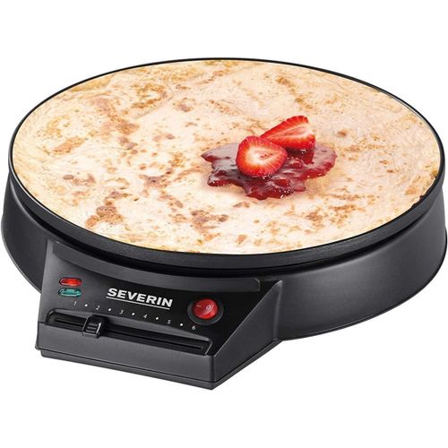 ytseazn-Crêpière Électrique,Appareil À Crêpes Sucrées Et Galettes Salées,Plaque De Cuisson Xxl D¿Un Diamètre De 30cm Avec Réglage De La Température En Continu,Noir,Cm 2198