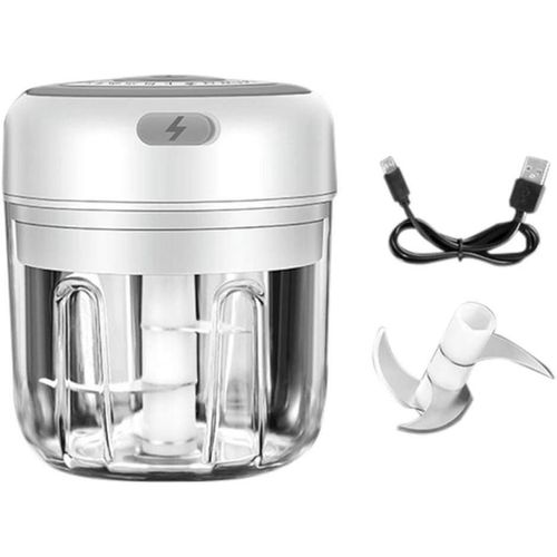 Mini Hachoir À Ail Électrique, Chargeur Usb, Presse-Ail Électrique Portable Avec 3 Lames Tranchantes, Robot De Cuisine Pour Bébé,