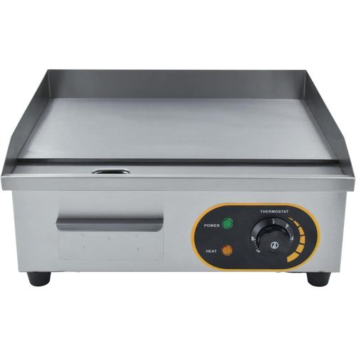 ASFASFq-Plancha Électrique Commerciale En Acier Inoxydable, 45 Cm, Avec Contrôle De Température Réglable 50 300 ¿ Pour Restaurant, Lieux Publics, Barbecue 2500 W