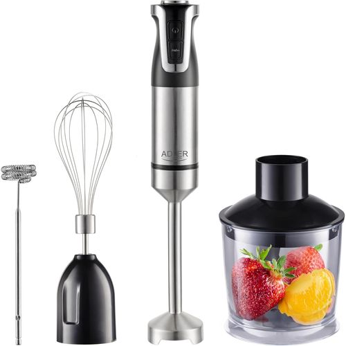 SUBZONAL-ADLER EUROPE Mixeur Plongeant AD 4627 ¿ 1800 W de puissance, 20 vitesses avec fonction Turbo ¿ 4 lames en acier inoxydable, hachoir 600 ml, verre doseur 700 ml, fouet, mousseur à lait