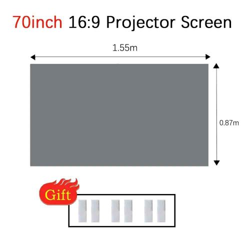 Écran de projection domestique portable pliable,matériau métallique,sélection multi-taille,antireflet,simple,4K HD- 70inch-C499