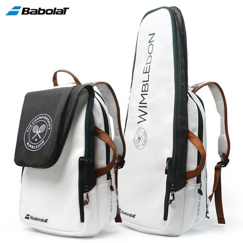 Babolat-Sac À Dos Pour Raquettes De Tennis,Compartiment Pour Chaussures Séparées,Sac De Plage,Wimbledon Pure Wim,3 Raquettes -Blanc Gris