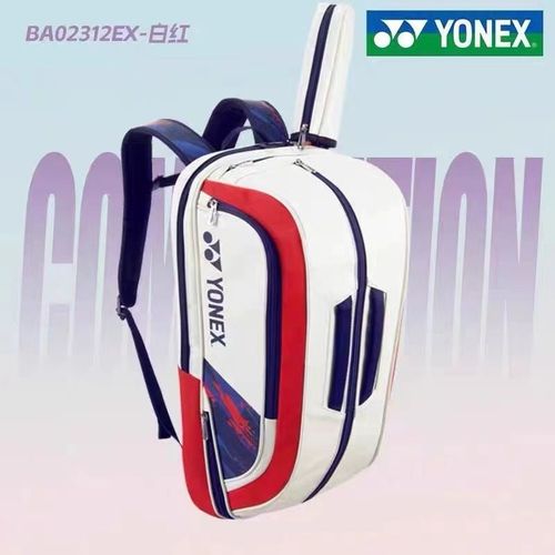 Yonex-Sac À Dos En Cuir Pour Raquette De Badminton,Haute Qualité,Multifonctionnel,Adapté Aux Raquettes 4-6 Pièces -Blanc Rouge-A