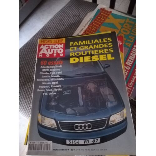 Action Auto Hors Serie 4 De 1995 Alfa 155,164 Super,Audi A4,A6,Bmw 325,525,Chrysler Voyager,Xantia,Evasion,Peugeot 806,Xm,Fiat Croma,Ford Mondeo,Scorpio,Lancia Kappa,Mazda 626,Mitsubishi Galant,Space