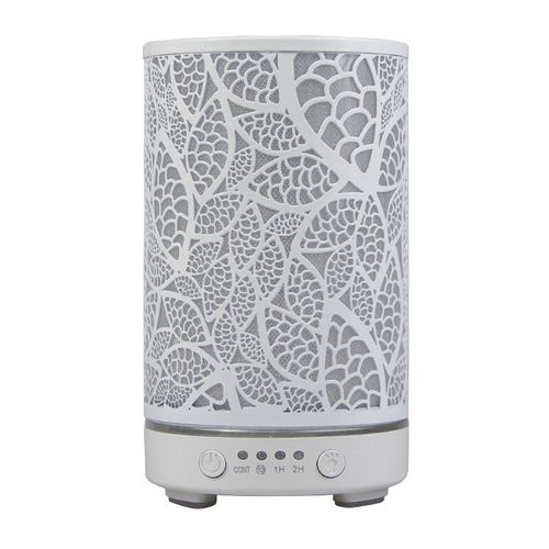 Diffuseur d'arôme en fer,feuilles creuses,humidificateur d'air ultrasonique,humidificateur de bureau,appareils ménagers intelligents,décoration de salle avec lumière Led - Type B-white