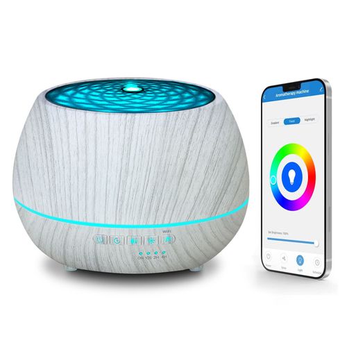 Tuya WiFi humidificateur intelligent diffuseur d'huile essentielle aromathérapie humidificateurs d'air à ultrasons diffuseur d'arôme fonctionne avec Google Home - Type 500ML WIFI smart-B