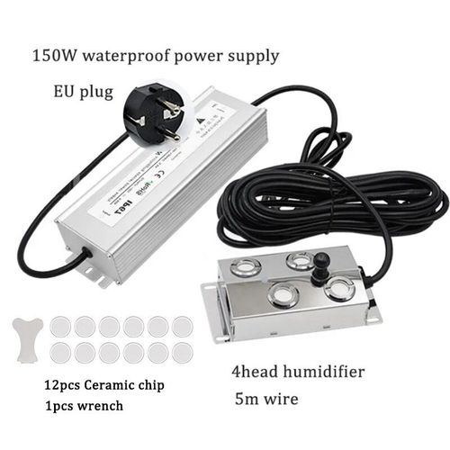 Brumisateur ultrasonique,humidificateur d'air en acier inoxydable,générateur de pulvérisation de brouillard pour jardin/hallie/piscine,220V - Type 4head 220V Power