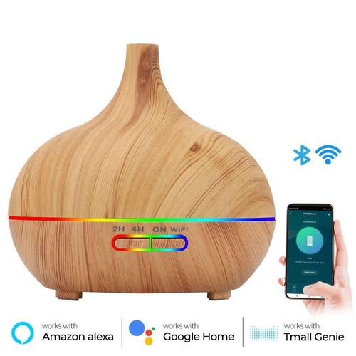 Tuya WiFi humidificateur intelligent diffuseur d'huile essentielle aromathérapie humidificateurs d'air à ultrasons diffuseur d'arôme fonctionne avec Google Home - Type 400ML WIFIsmart-C