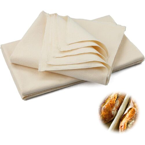 Jexnovashop-2 Pcs Toile De Lin Pour La Cuisson Du Pain 150 X 60cm Tissu De Boulanger Fermenté Boulangerie Accessoire Pour Fermentation De La Pâte Convient Aux Boulangers Amateurs Et Aux Débutants