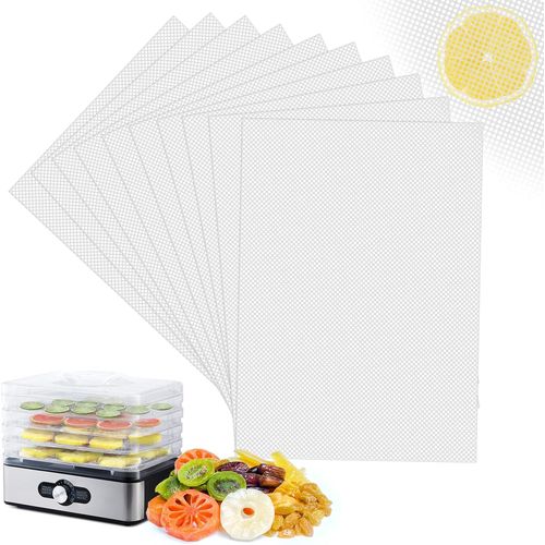 SUBZONAL-10 Feuilles de Déshydrateur de Silicone, Antiadhésif Réutilisable Feuilles de Déshydrateur de Fruits, 38 ×28 cm, Sans BPA, Découpables, Résistantes à L'eau et à L'huile, pour Cuisson, Pâtiss