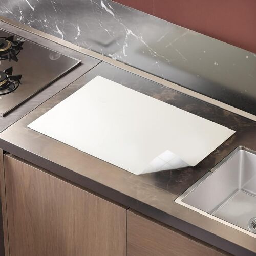 Jexnovashop-Tapis Silicone Pour Comptoir, 60x40 Cm Grand Sous-Mains Antidérapant, Imperméable Tapis De Table, Dessous De Cafetiere, Protege Plan De Travail Cuisine, Blanc