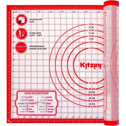 Loc-Tapis À Pâtisserie En Silicone Antidérapant ¿ 28¿ X 20¿ Grand Tapis De Cuisson Épais Antidérapant - Rouleaux À Pâtisserie, Pizza Et Cookies - Tapis Pour Travailler La Pâte Facile À Nettoyer