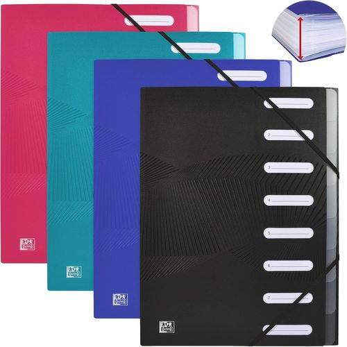 Asas-Trieur Extensible Osmose A4 8 Positions Couverture Polypro Coloris Assortis