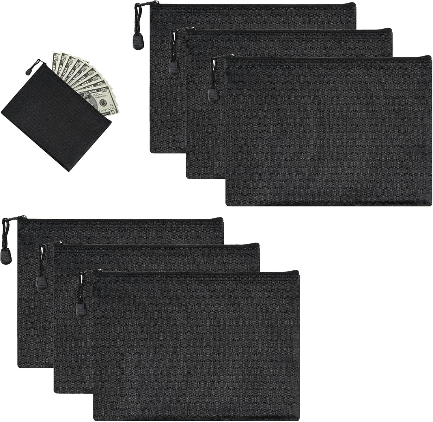 YUZHEDM 8 Pièces Pochette Billet De Banque Noir A5 24 * 17 Cm